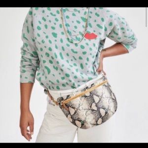 Clare V Grand Fanny snakeskin bag NWT